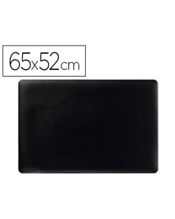 Vade sobremesa durable negro antideslizante contorneado 65x52 cm