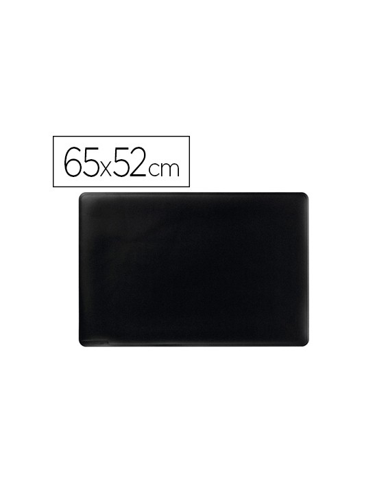 Vade sobremesa durable negro antideslizante contorneado 65x52 cm