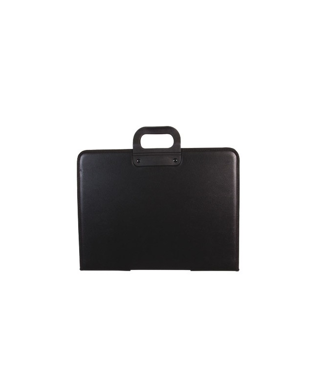 Cartera portadocumentos q-connect negra con asa con cremallera din a3 420x297 mm