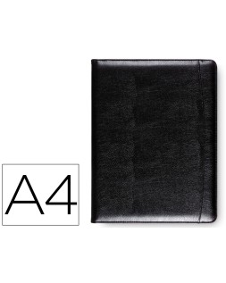 Carpeta portafolios q-connect sin cremallera sin asas con departamentos interiores colornegro 320x250 mm