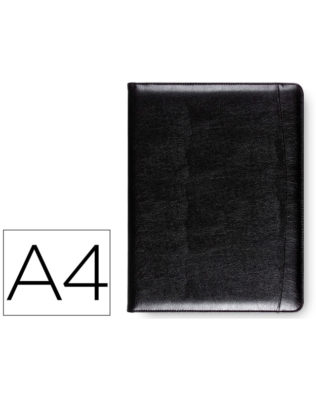 Carpeta portafolios q-connect sin cremallera sin asas con departamentos interiores colornegro 320x250 mm