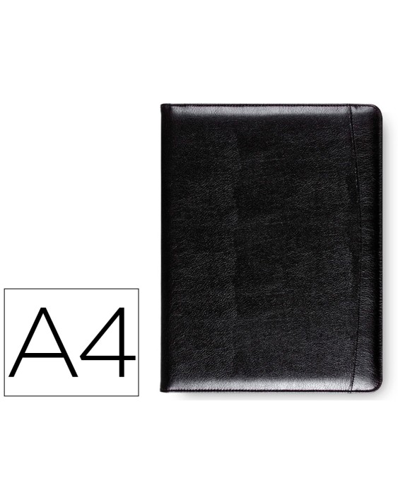 Carpeta portafolios q-connect sin cremallera sin asas con departamentos interiores colornegro 320x250 mm