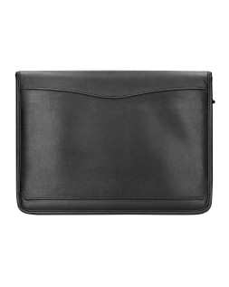 Carpeta portafolios q-connect cremallera 4 anillas 20 mm concalculadora con bolsa para movil color negro 260x355 mm