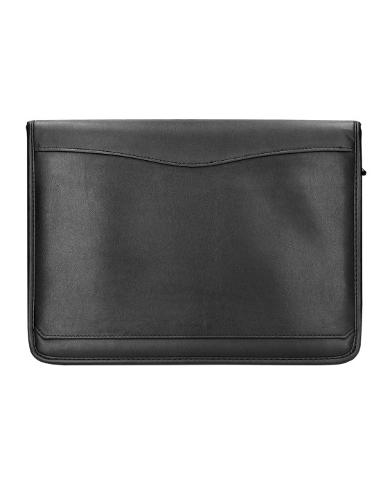 Carpeta portafolios q-connect cremallera 4 anillas 20 mm concalculadora con bolsa para movil color negro 260x355 mm
