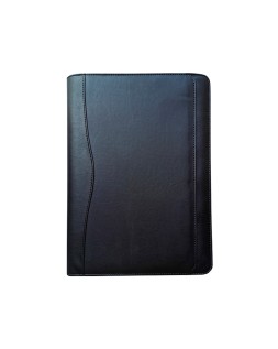 Carpeta portafolios q-connect cremallera sin anillas con calculadora y bolsa para movil color negro 260x355 mm