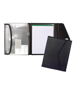 Carpeta liderpapel portadocumentos polipropileno con 5 bolsas y bloc de notas cierre de velcro din a4 negro