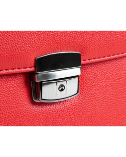 Cartera portadocumentos q-connect con correa cierre metalico y departamentos interiores color rojo 390x280
