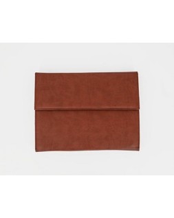 Carpeta portadocumentos q-connect artesania piel sintetica doble cierre iman color cuero 260x235x35 mm