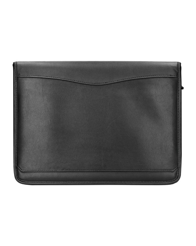 Carpeta portafolios q-connect cremallera con bolsa para movil y tarjetero color negro 260x355 mm