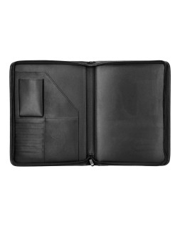 Carpeta portafolios q-connect cremallera con bolsa para movil y tarjetero color negro 260x355 mm