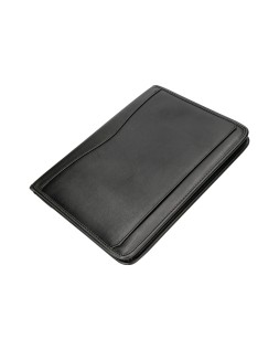 Carpeta portafolios q-connect cremallera con bolsa para movil y tarjetero color negro 260x355 mm