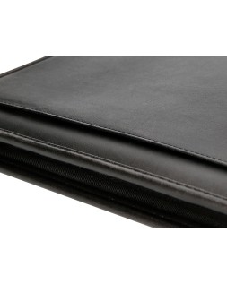 Carpeta portafolios q-connect cremallera con bolsa para movil y tarjetero color negro 260x355 mm