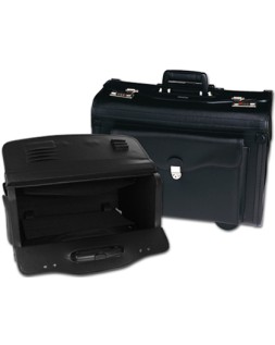 Maletin atache piloto q-connect negro con asa extensible ruedas y cerradura con combinacion 490x350x225 mm