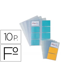 Recambio fundas pardo para tarjetero 175 bolsa de 10 hojas capacidad 16 tarjetas por hoja