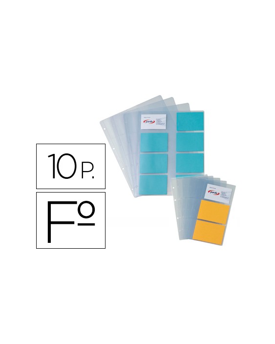 Recambio fundas pardo para tarjetero 175 bolsa de 10 hojas capacidad 16 tarjetas por hoja