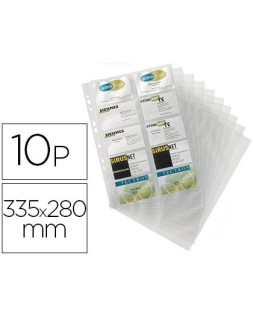 Recambio fundas visifix para tarjetero 2384 bolsa de 10 hojas capacidad 20 tarjetas por hoja