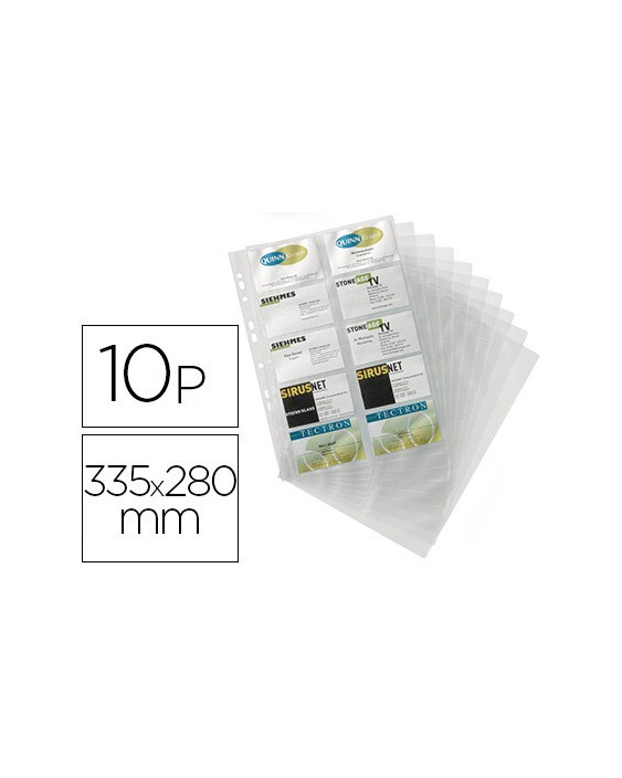 Recambio fundas visifix para tarjetero 2384 bolsa de 10 hojas capacidad 20 tarjetas por hoja