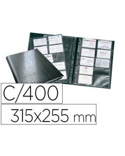 Tarjetero durable din a4 visifix centium 4 anillas 20 fundas con indice alfabetico para 400 tarjetas de visita