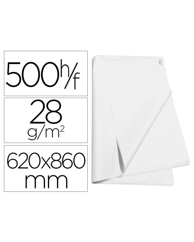 Papel manila blanco 62x86 cm paquete de 500 hojas