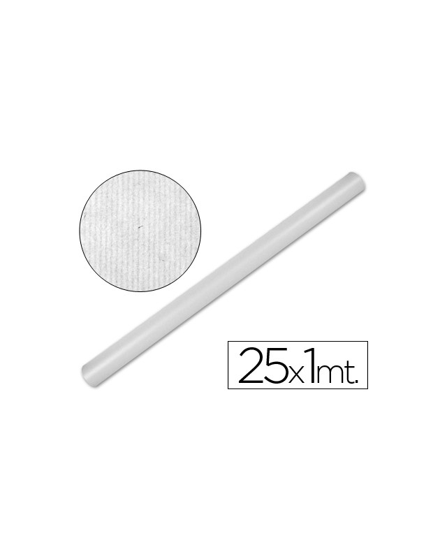 Papel kraft liderpapel blanco rollo 25x1 m