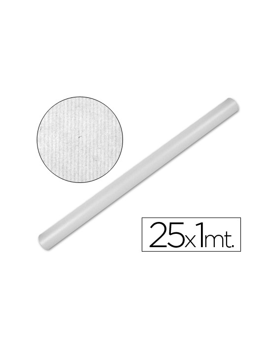 Papel kraft liderpapel blanco rollo 25x1 m
