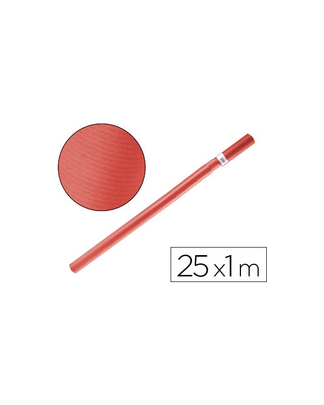Papel kraft liderpapel rojo rollo 25x1 m