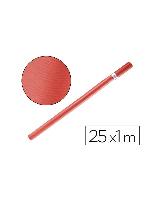 Papel kraft liderpapel rojo rollo 25x1 m