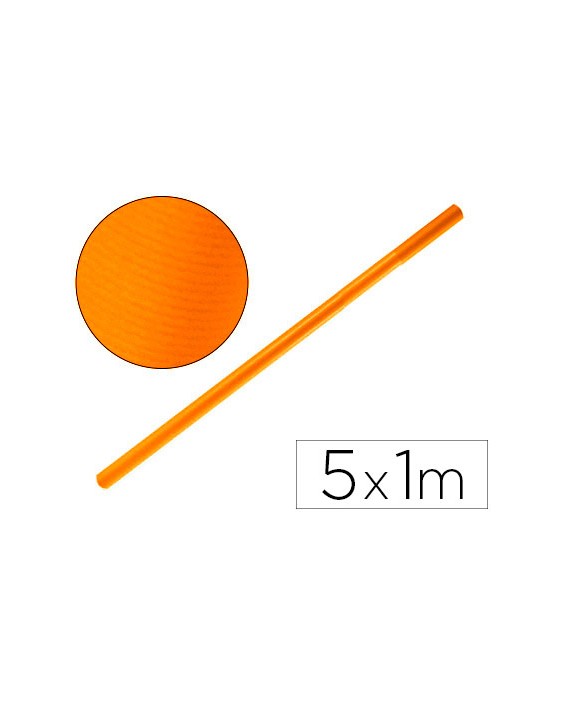 Papel kraft liderpapel naranja fuerte rollo 5x1 m