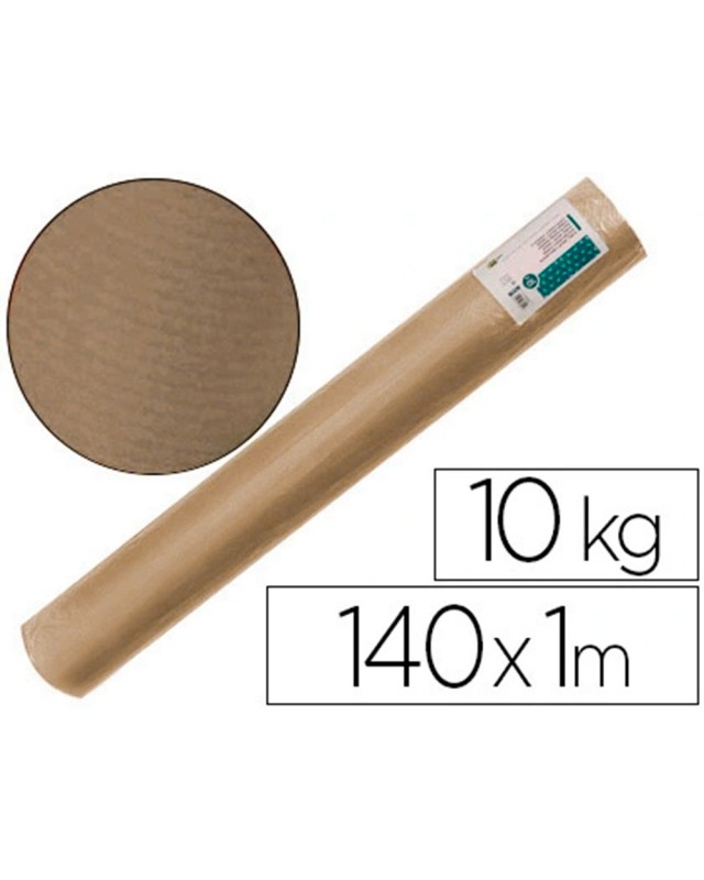 Papel kraft verjurado liderpapel marron ancho 1 m lomgitud 140 m gramaje 70 gr peso 10 kg