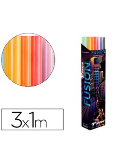 Papel kraft fusion 1x3 m expositor 30 rollos colores surtidos