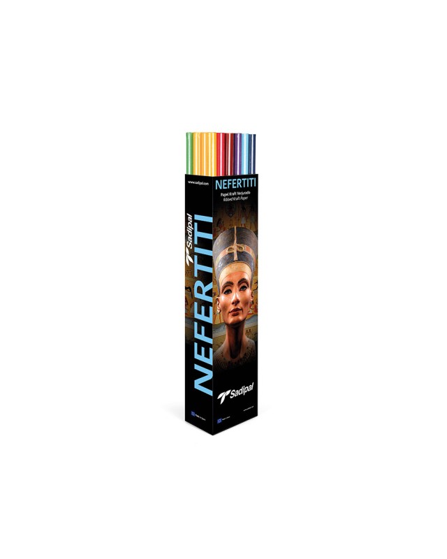 Papel kraft sadipal nefertitis 1x3 m gramaje 65 gr expositor de 30 rollos colores surtidos