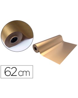 Papel de regalo basika metalizado oro bobina ancho 62 cm longitud 80 m