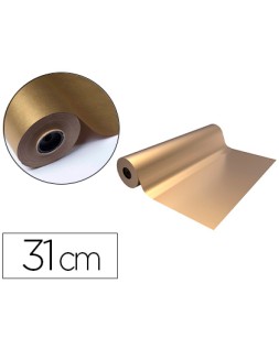 Papel de regalo basika metalizado oro bobina ancho 31 cm longitud 80 m