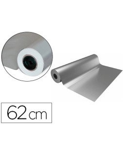 Papel de regalo basika metalizado plata bobina ancho 62 cm longitud 80 m
