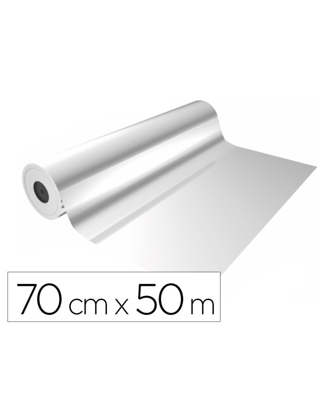 Papel de regalo basika polipropileno transparente bobina ancho 70 cm longitud 50 m