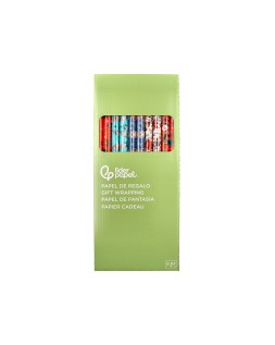 Papel de regalo liderpapel navidad rollo ancho 70 cm longitud 2 m gramaje 60 g diseños surtidos c-2025