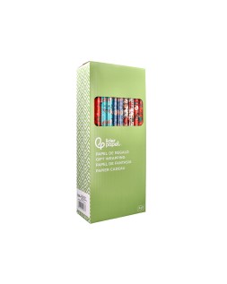 Papel de regalo liderpapel navidad rollo ancho 70 cm longitud 2 m gramaje 60 g diseños surtidos c-2025