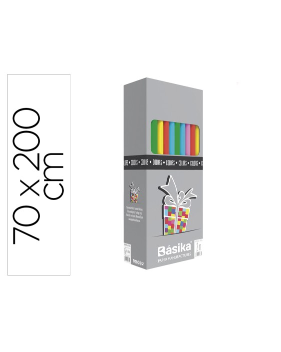 Papel de regalo basika 10 colores rollo ancho 70 cm longitud 2 m colores surtidos gramaje 60 g