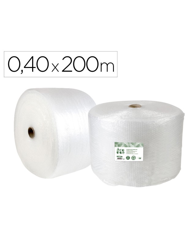 Plastico burbuja liderpapel ecouse 0.40x200m 30% de plastico reciclado
