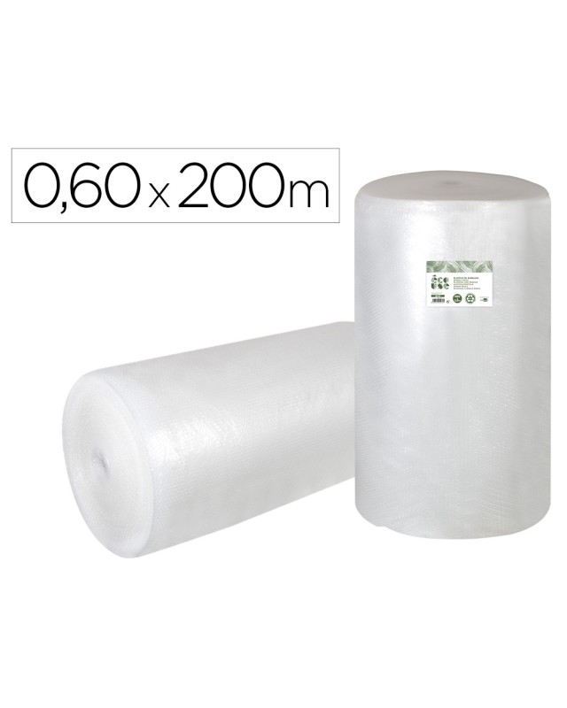 Plastico burbuja liderpapel ecouse 0.60x200m 30% de plastico reciclado