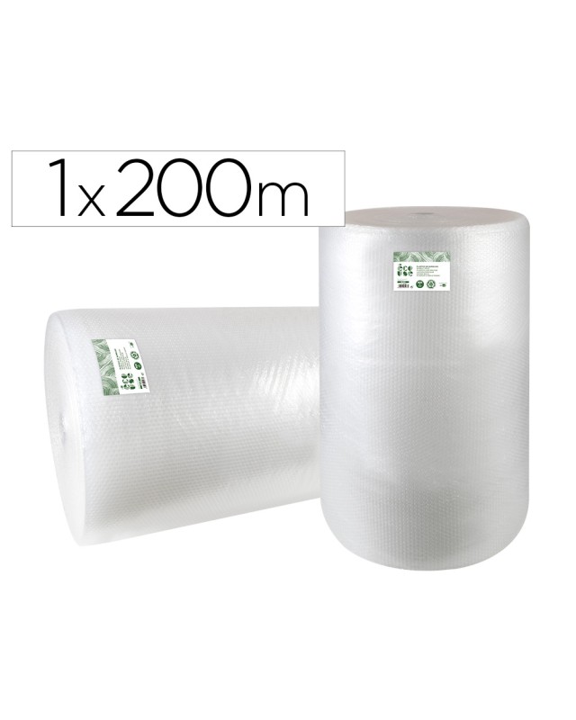 Plastico burbuja liderpapel ecouse 1x200m 30% de plastico reciclado