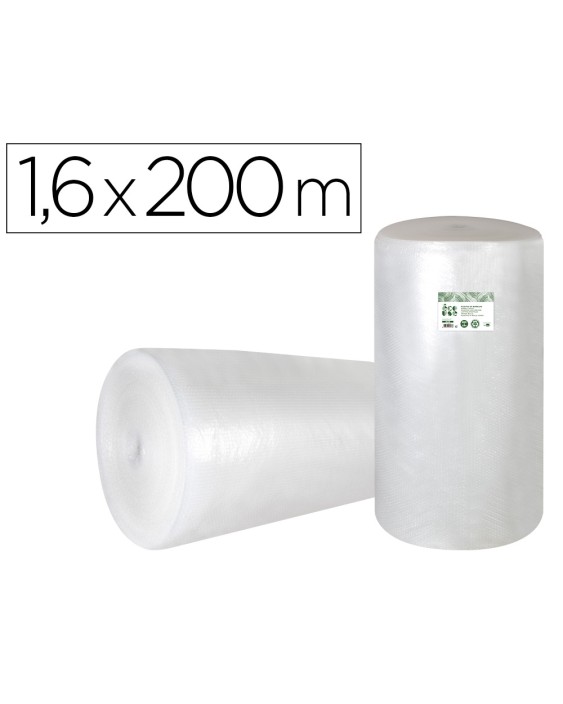 Plastico burbuja liderpapel ecouse 1.60x200m 30% de plastico reciclado