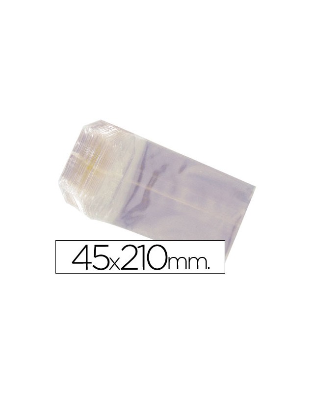 Bolsa celofan 45x210 mm paquete 100 unidades