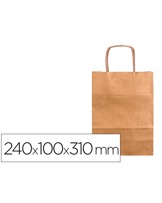 Bolsa kraft q-connect natural asa retorcida 240x100x310 mm