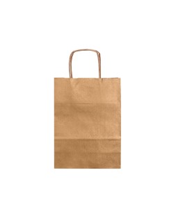 Bolsa kraft q-connect natural asa retorcida 240x100x310 mm