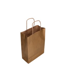 Bolsa kraft q-connect natural asa retorcida 240x100x310 mm