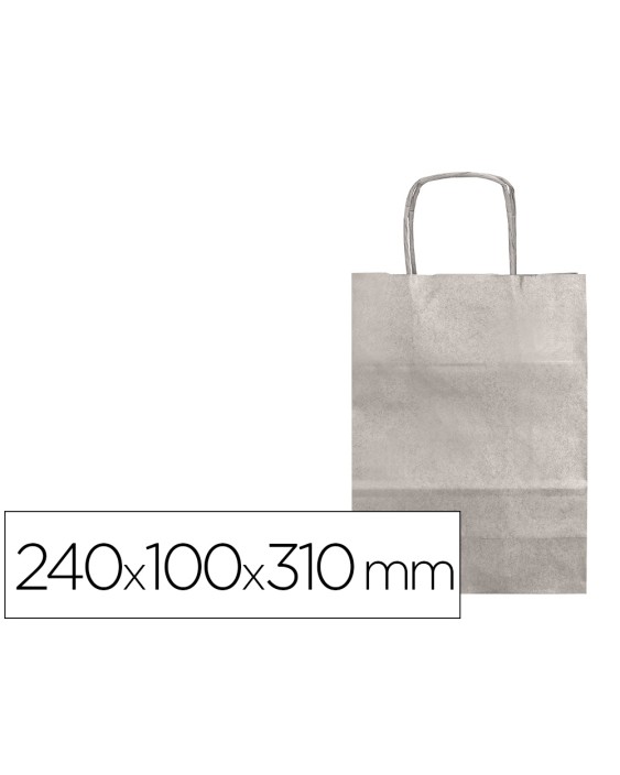 Bolsa kraft q-connect plata asa retorcida 240x100x310 mm