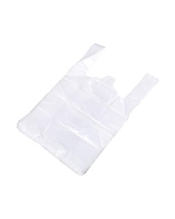 Bolsa camiseta reciclada 70% blanca 50 mc 30x40 cm apta legislacion de bolsas 2021