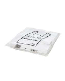 Bolsa camiseta reciclada 70% blanca 50 mc 42x53 cm apta legislacion de bolsas 2021