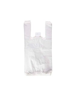 Bolsa camiseta reciclada 70% blanca 50 mc 48x60 cm apta legislacion de bolsas 2021